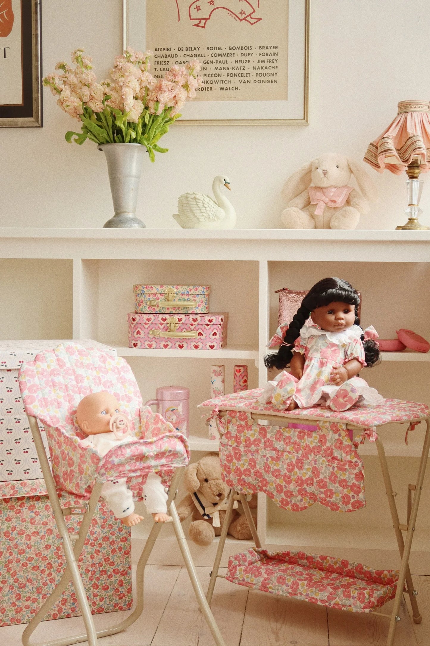 Konges Sløjd Doll High Chair Rose Anglaise