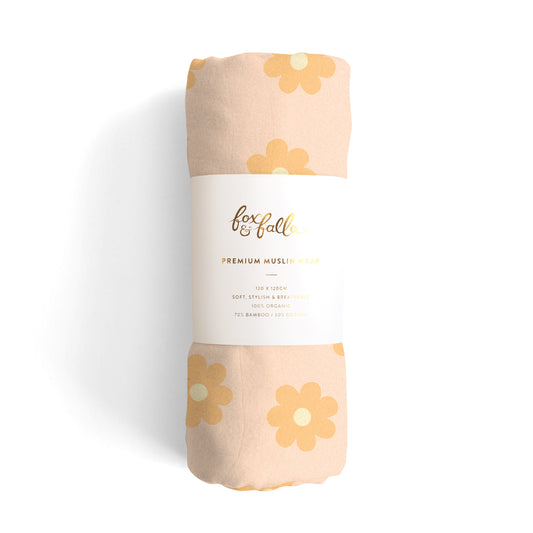 Fox & Fallow Organic Muslin Wrap Swaddle Daisy Chain