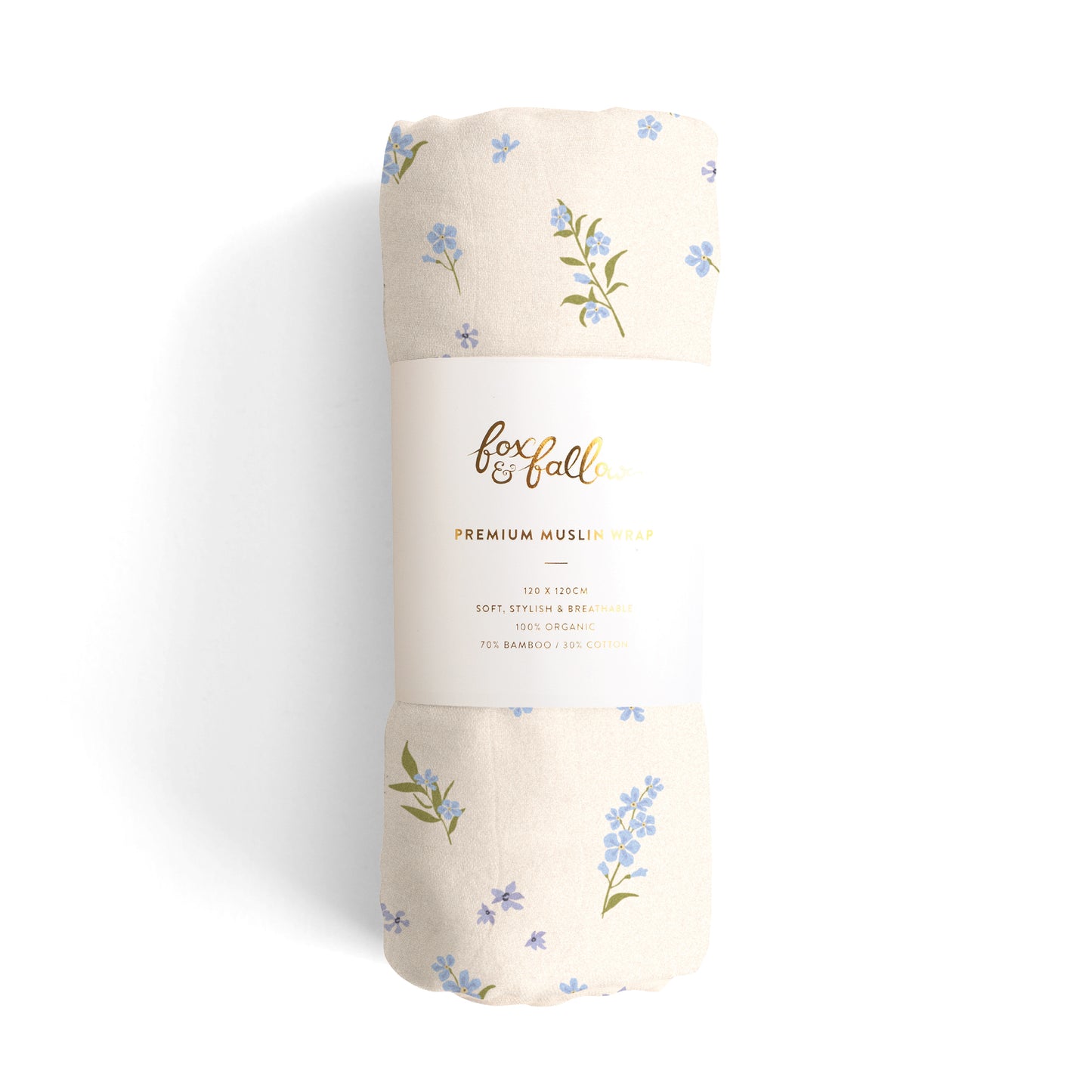 Fox & Fallow Organic Muslin Wrap Swaddle Forget Me Not