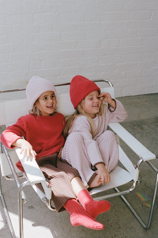 Illoura The Label Knit Beanie Dusty Pink