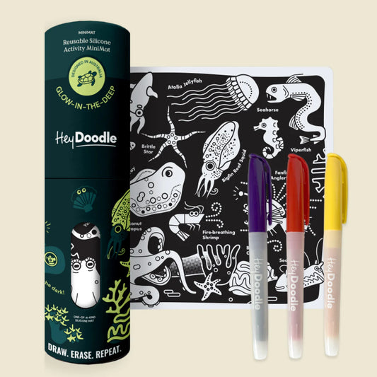 Hey Doodle Glow In The Deep Mini Colouring & Doodle Mat
