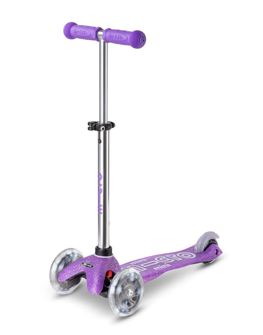 Micro Scooters Mini Micro Deluxe Purple Glitter LED 3 Wheel Scooter