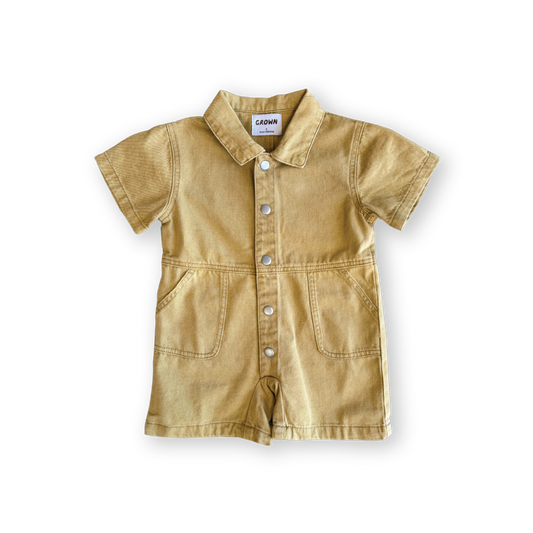 Grown Organic Summer Short Boilersuit Mustard