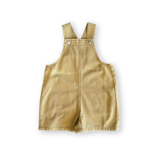 Grown Organic Everyday Twill Short Overalls Mustard