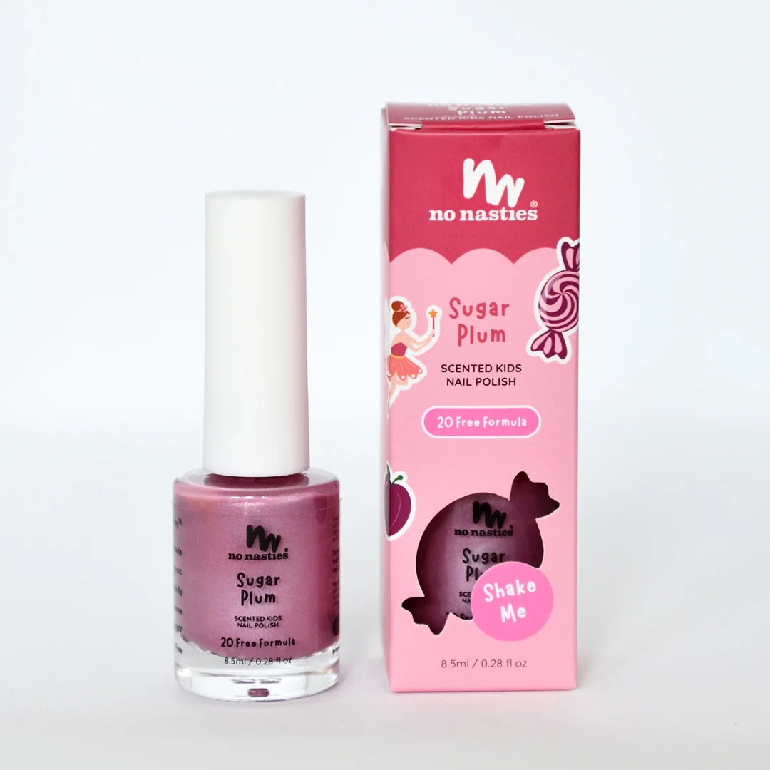 No Nasties Limited Edition Christmas Sugar Plum Scented Kids Polish - Pastel Plum Coloured
