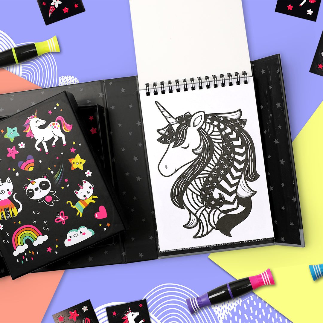 Tiger Tribe Neon Colouring Set Unicorns and Friends