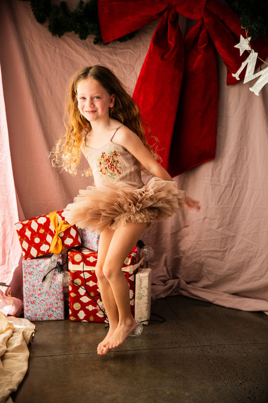 Bella and Lace Nutcracker Tutu Dress Brandy Custard