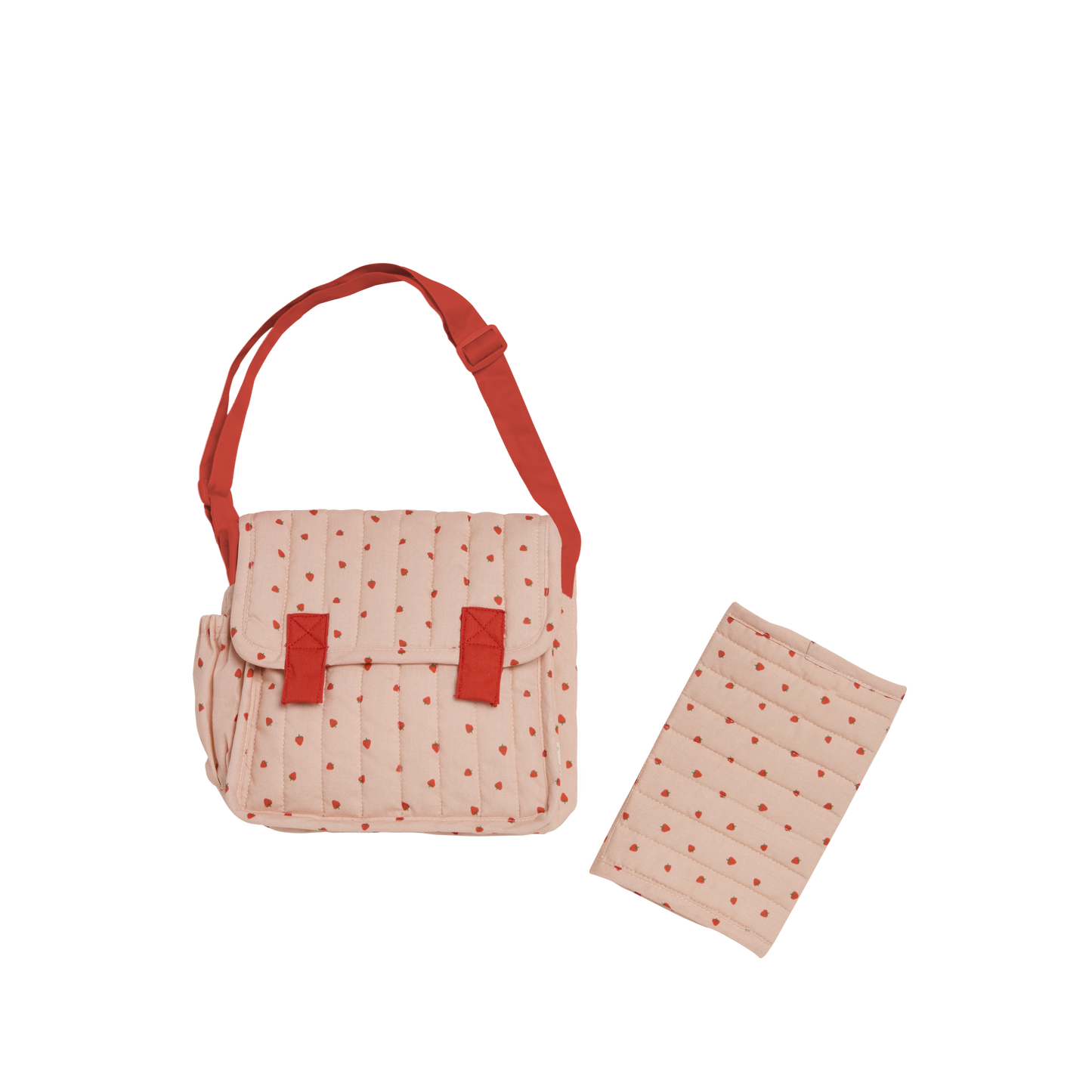 Olli Ella Carrie Convertible Changing Bag and Mat Strawberry