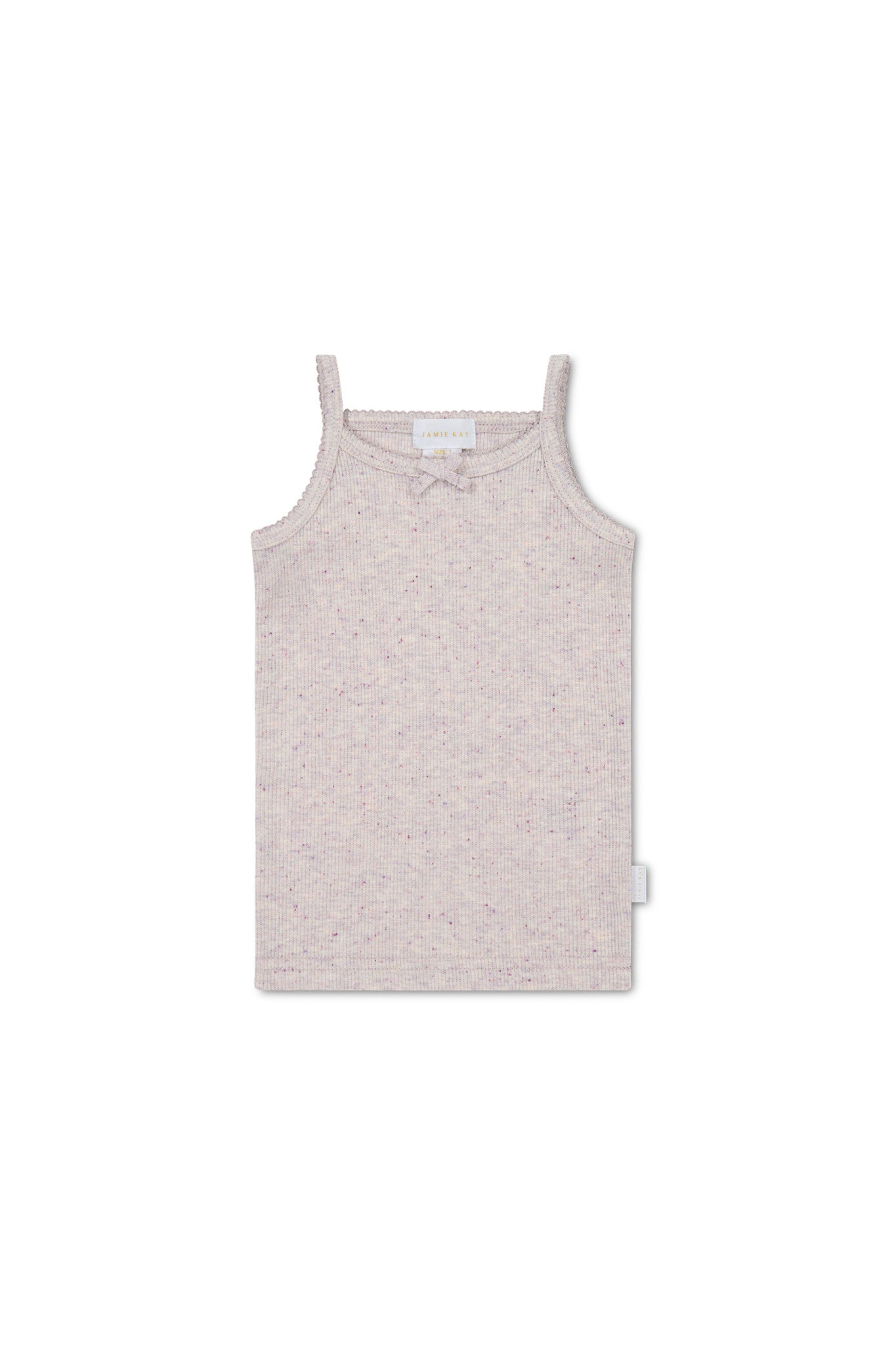 Jamie Kay Organic Cotton Fine Rib Singlet Lavender Fleck