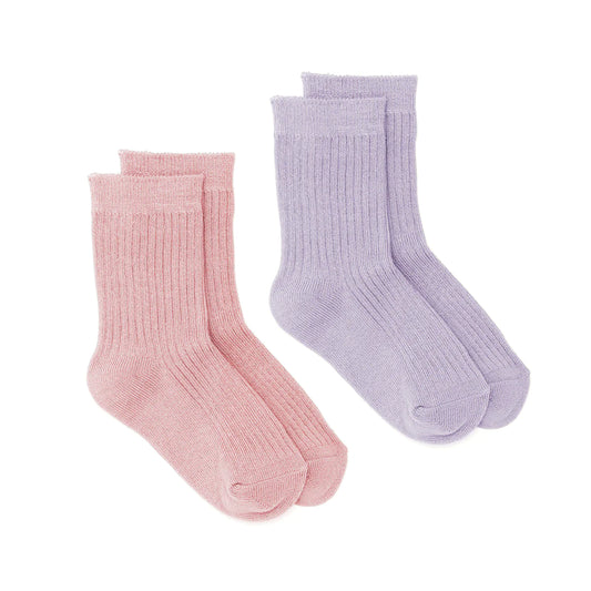Pretty Brave 2 Pack Jordan Socks Blush Lilac