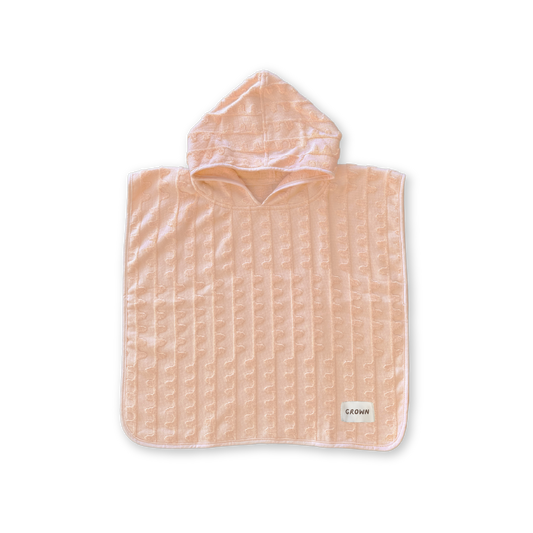Grown Terry Towelling Flow Poncho Peachy