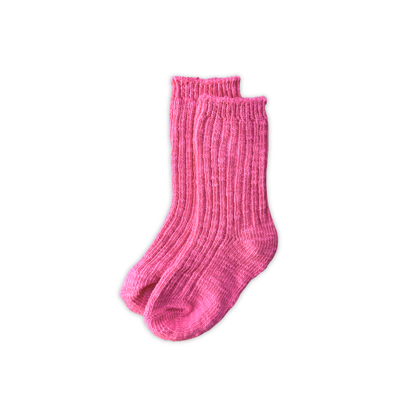 Grown Cotton Slub Chunky Rib Socks - Raspberry