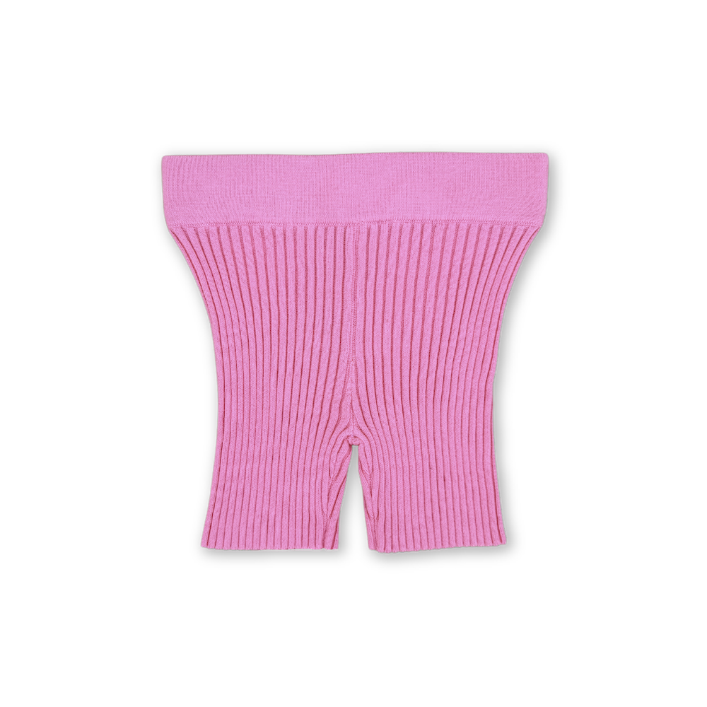 Grown Organic Ribbed Essential Bike Shorts - Floss