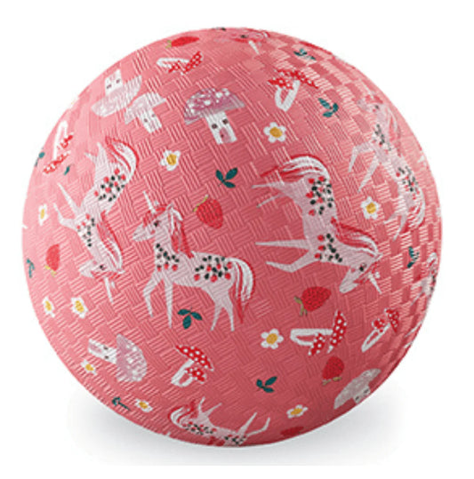 Crocodile Creek Playground Ball 18cm Unicorn Garden Pink