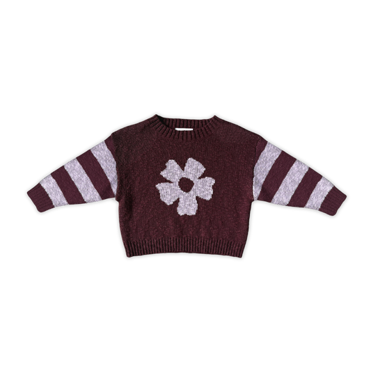 Grown Bloom Knit Pull Over - Plum