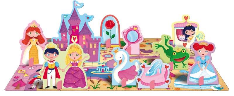 Sassi 40 Piece 3D Puzzle and Book Set The Princesses