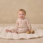 Quincy Mae Woven Jumpsuit Rustic Plaid Almond