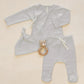 Quincy Mae Wrap Top + Footed Pant Set Cloud