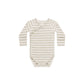 Quincy Mae Side Snap Bodysuit Grey Stripe