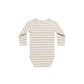 Quincy Mae Side Snap Bodysuit Grey Stripe