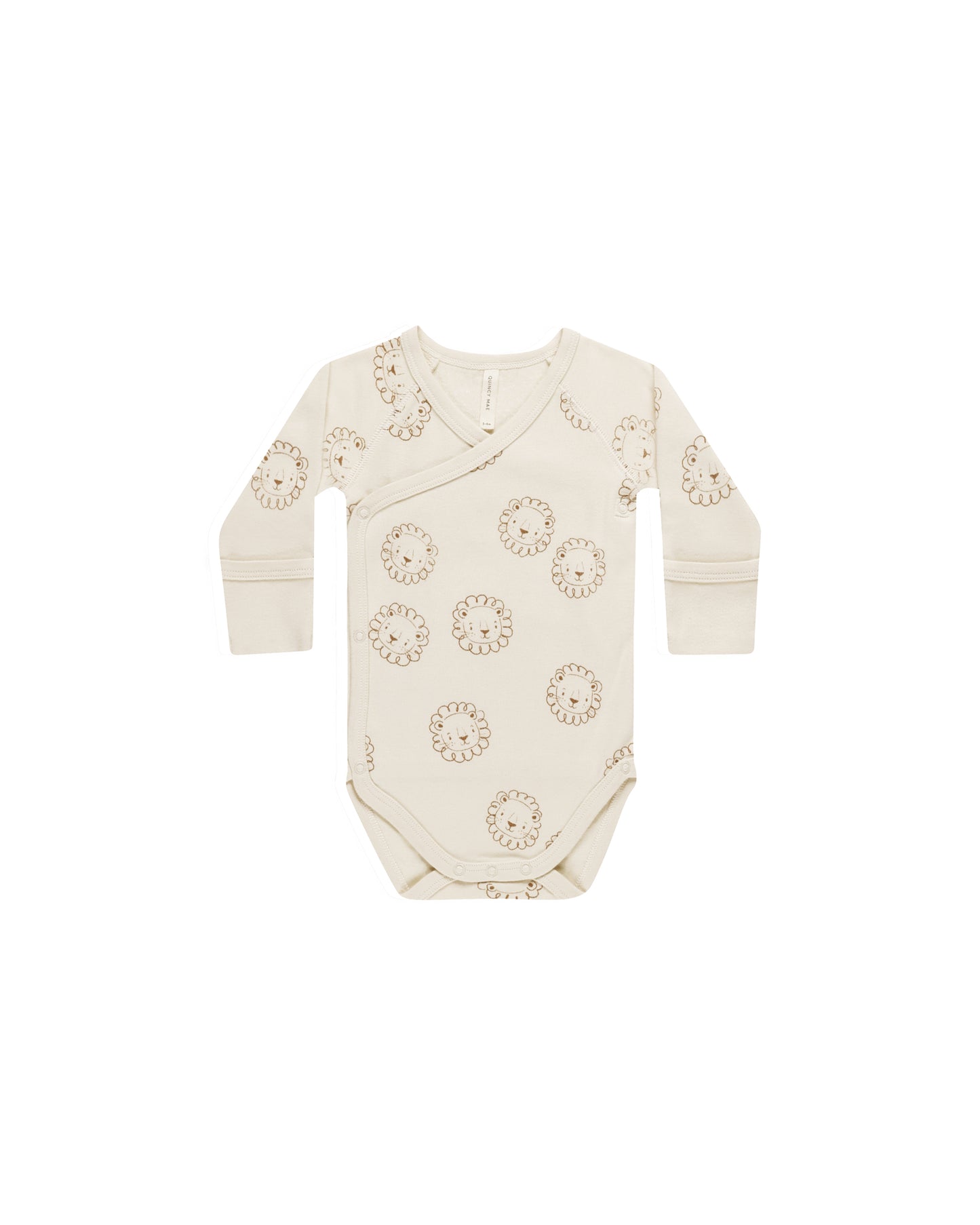 Quincy Mae Side Snap Bodysuit Lions Natural