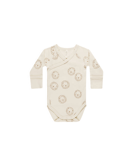 Quincy Mae Side Snap Bodysuit Lions Natural