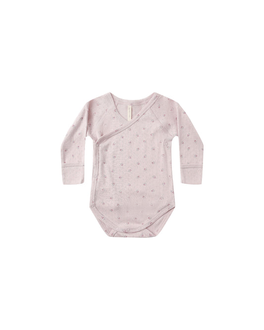 Quincy Mae Side Snap Bodysuit Lilac Ditsy