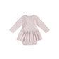 Quincy Mae Pointelle Skirted Bodysuit Lilac Ditsy