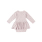 Quincy Mae Pointelle Skirted Bodysuit Lilac Ditsy