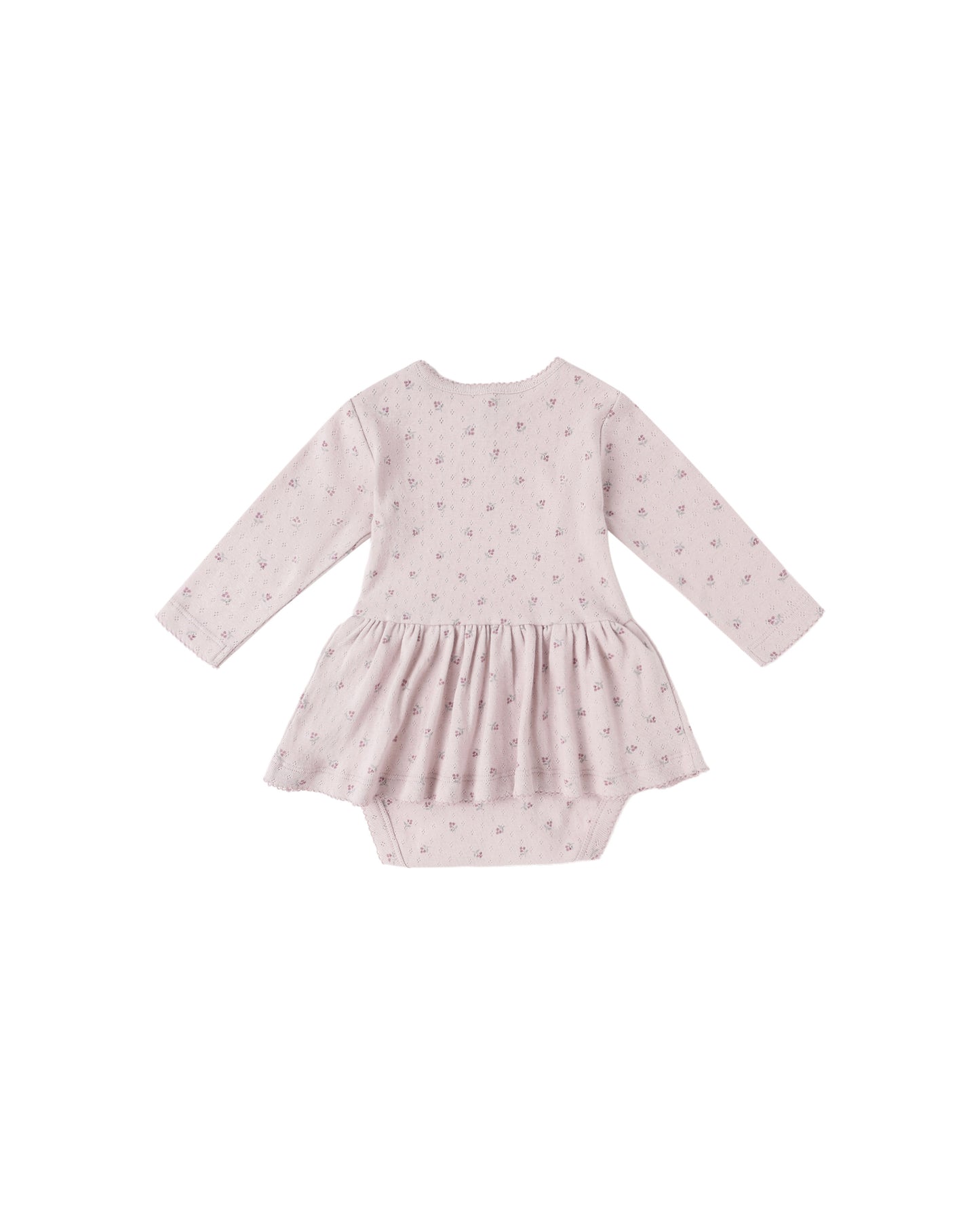 Quincy Mae Pointelle Skirted Bodysuit Lilac Ditsy