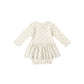 Quincy Mae Pointelle Skirted Bodysuit Blue Ditsy
