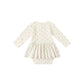 Quincy Mae Pointelle Skirted Bodysuit Blue Ditsy