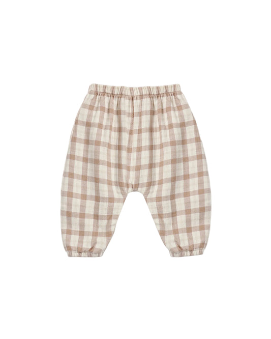 Quincy Mae Woven Pant Rustic Plaid Almond