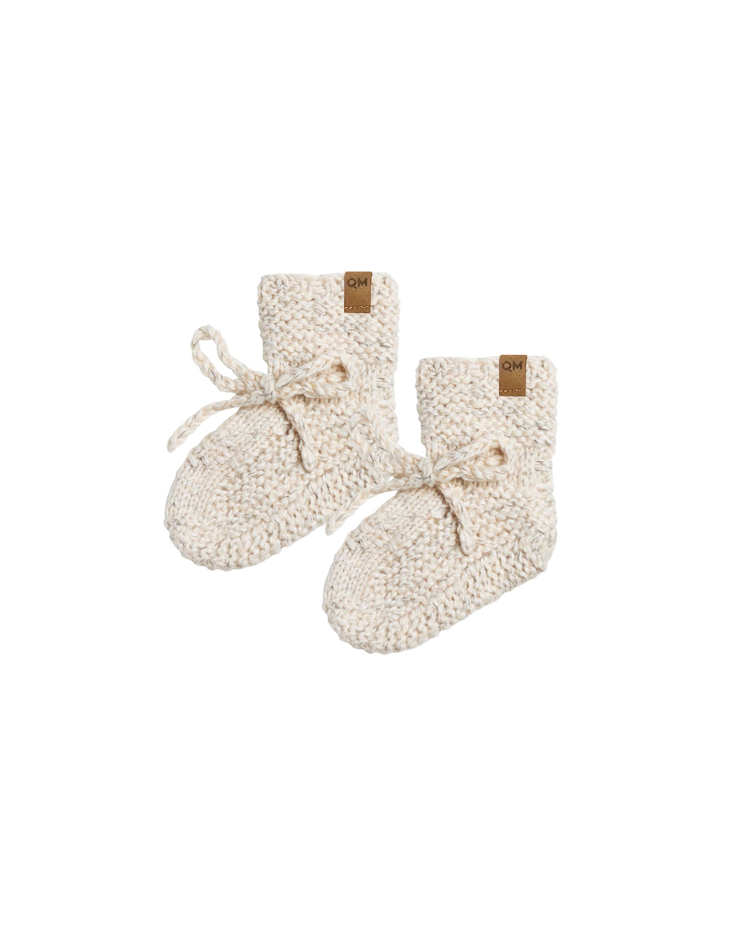Quincy Mae Knit Booties Natural Speckled