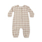 Quincy Mae Woven Jumpsuit Rustic Plaid Almond