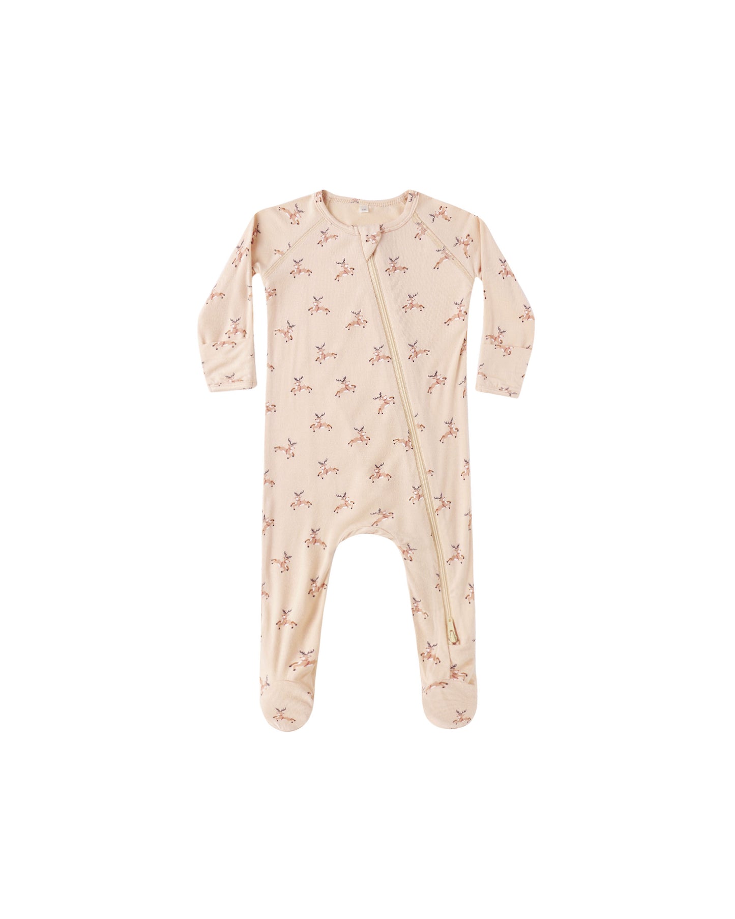 Quincy Mae Bamboo Zip Footie Reindeer