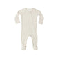 Quincy Mae Bamboo Zip Footie Oat Gingham