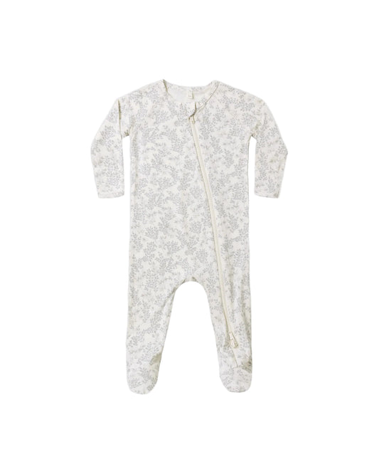 Quincy Mae Bamboo Zip Footie Cloud Floral