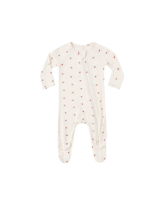 Quincy Mae Bamboo Zip Footie Valentine