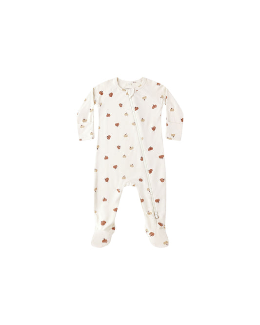 Quincy Mae Bamboo Zip Footie Pumpkins