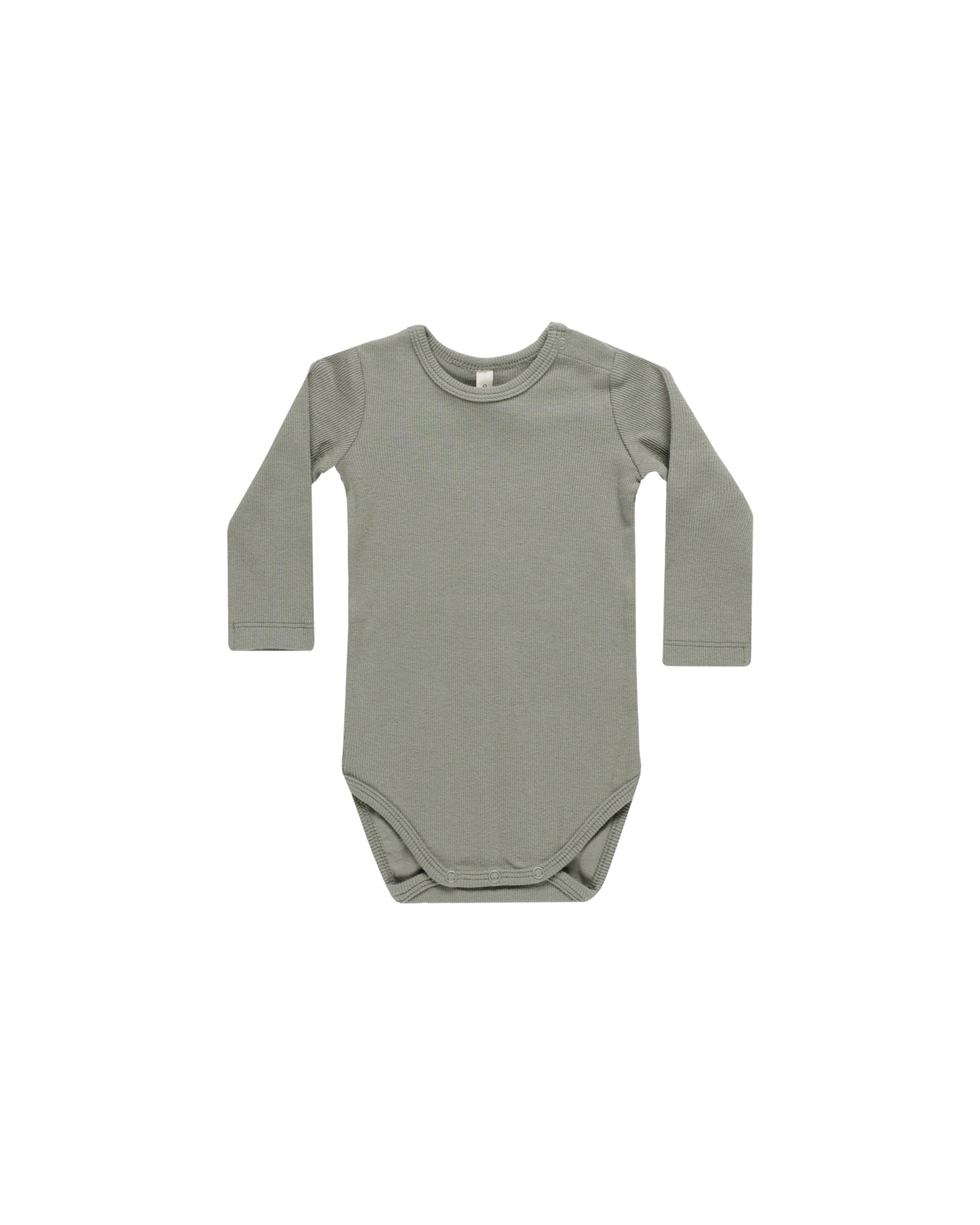 Quincy Mae Ribbed Long Sleeve Bodysuit Basil