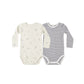 Quincy Mae Ribbed Bodysuit 2 Pack Slate Microstripe / Celestial