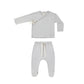 Quincy Mae Wrap Top + Footed Pant Set Cloud