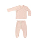 Quincy Mae Wrap Top + Footed Pant Set Dusty Rose
