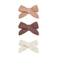 Quincy Mae Bow W Clip Set of Three Rose Plum Natural