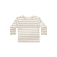 Quincy Mae Long Sleeve Pocket Tee Grey Stripe