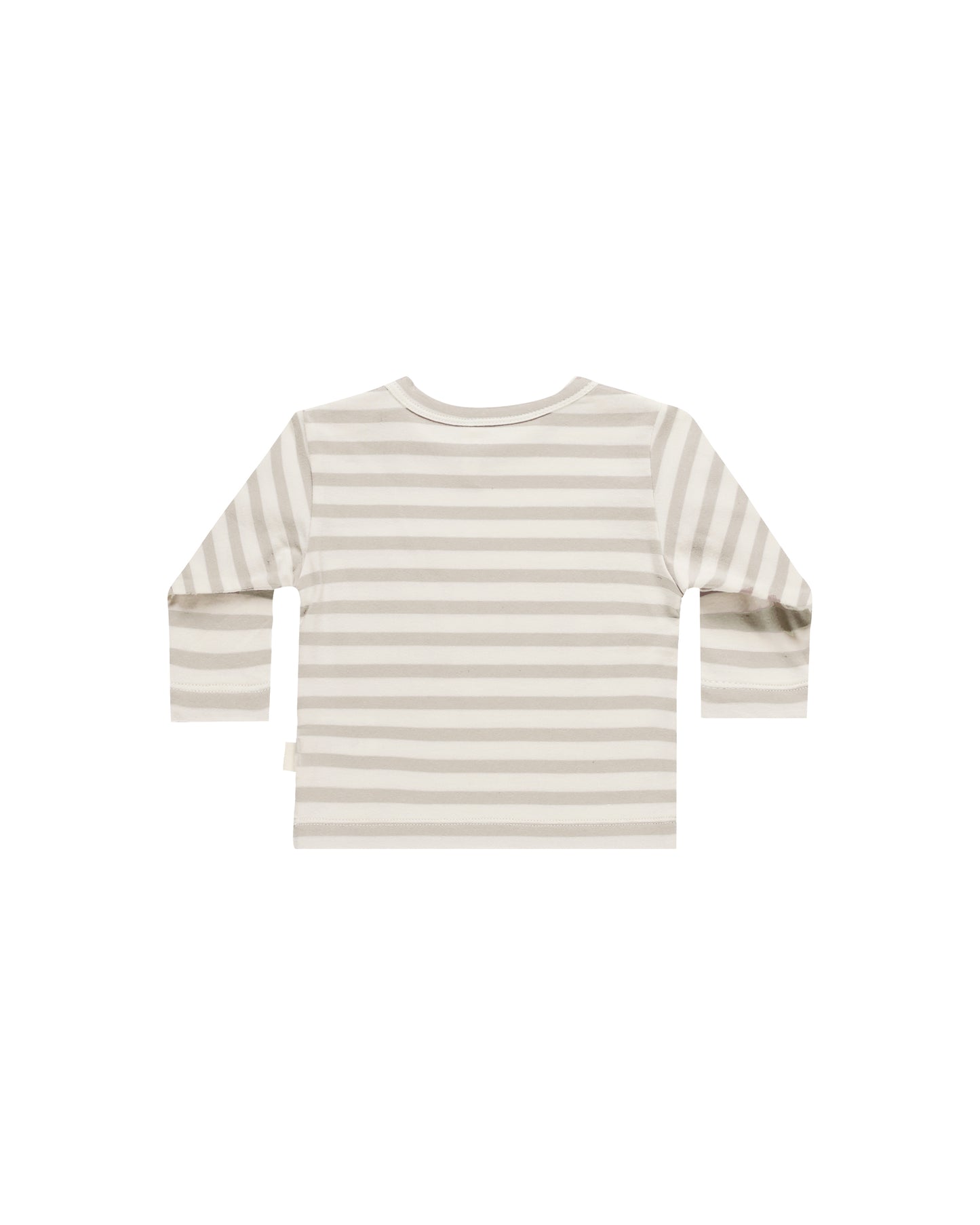 Quincy Mae Long Sleeve Pocket Tee Grey Stripe