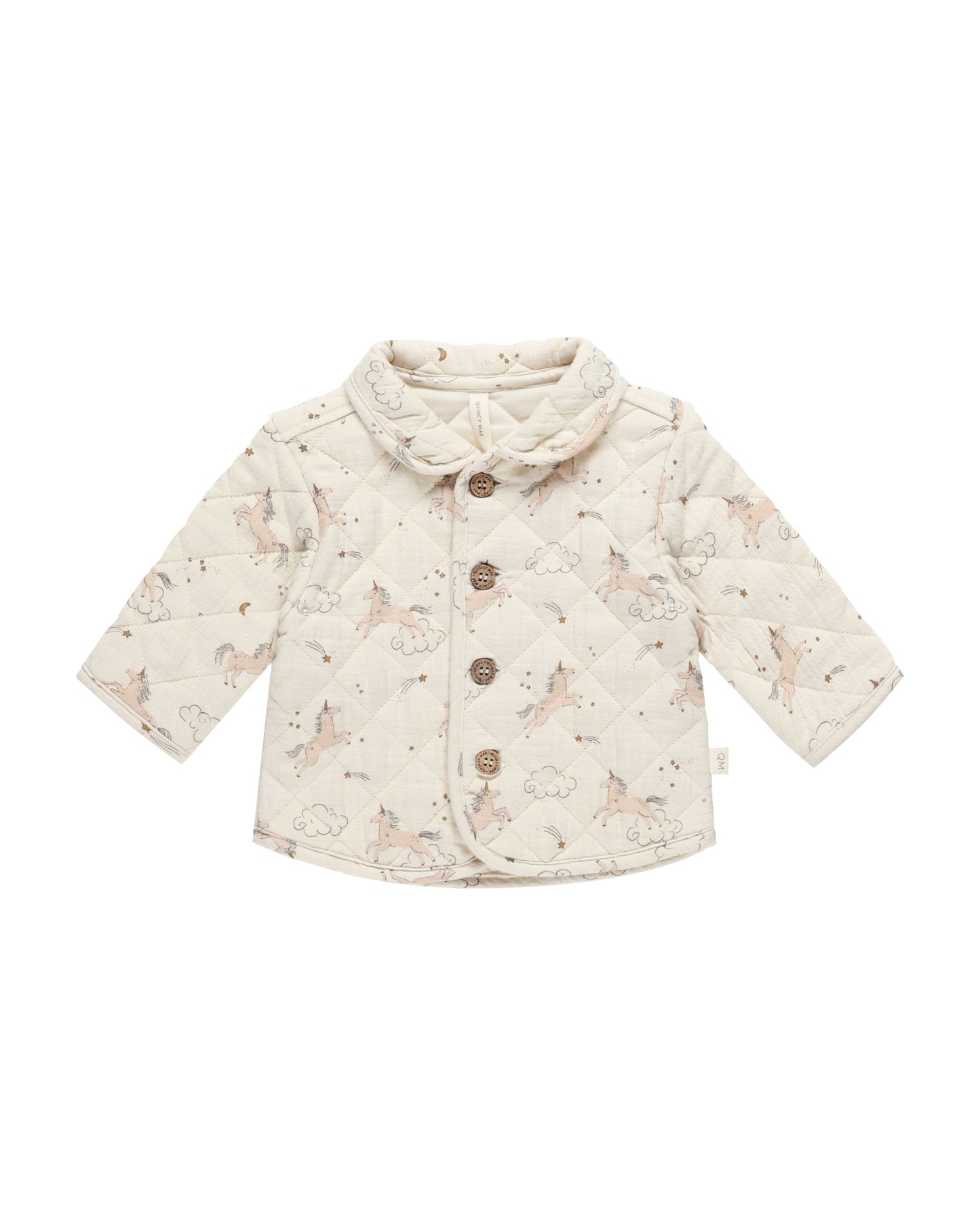 Quincy Mae Quilted Jacket Unicorns Natural