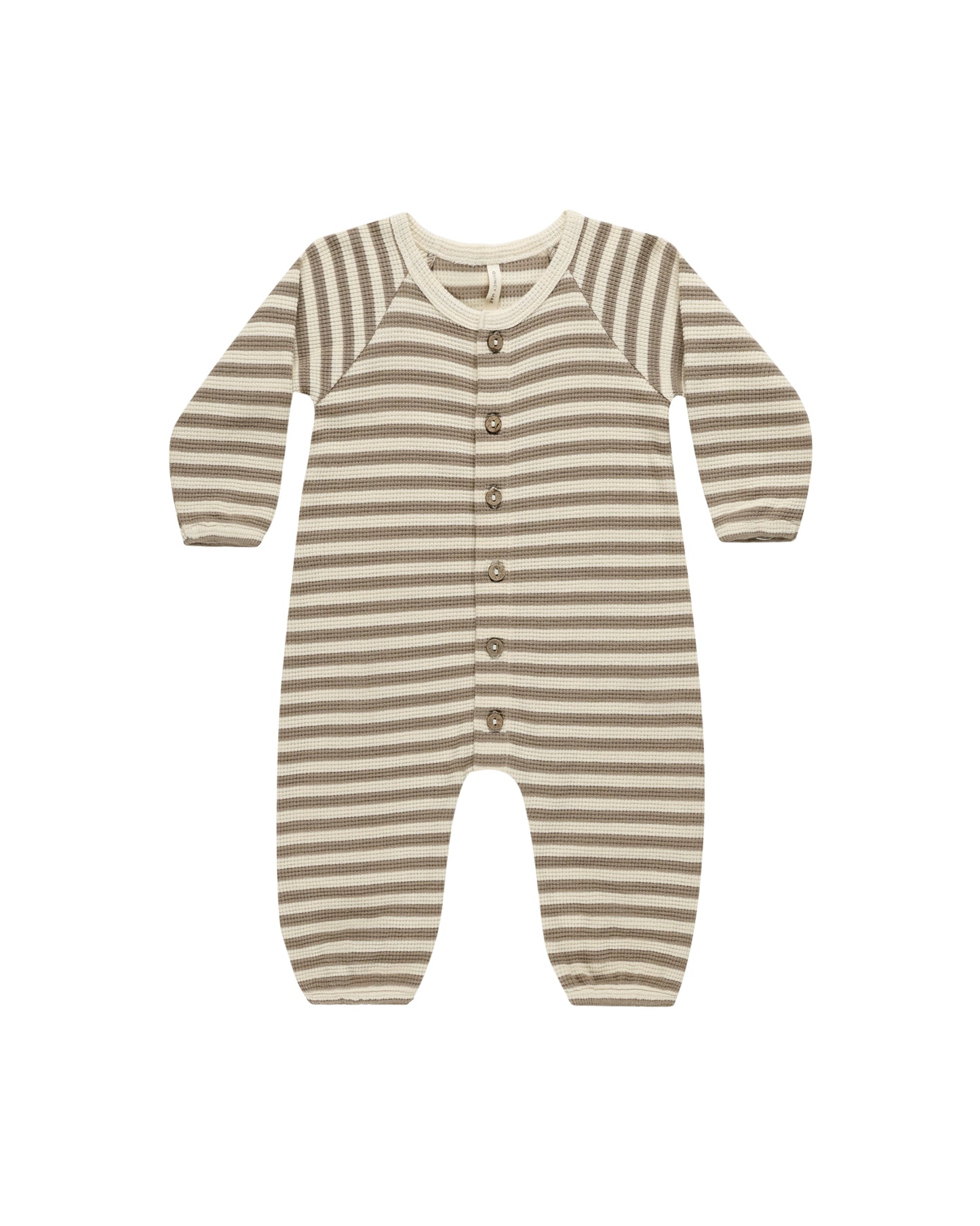 Quincy Mae Waffle Long Sleeve Jumpsuit Olive