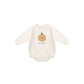 Quincy Mae Crewneck Bubble Romper Pumpkin